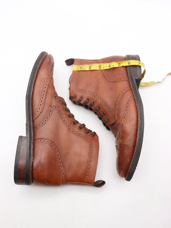 Thursday Wingtip Boots Men\'s Size 11.5 Brown Leather Dress Lace Up Shoes